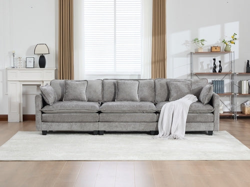 Cloud Sofa Modern Sectional Couch, Double Layer Upholstered Chenille