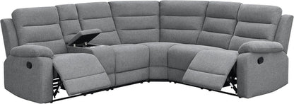 David 3-Piece Motion Sectional Sofa In Smoke Manual Reclining