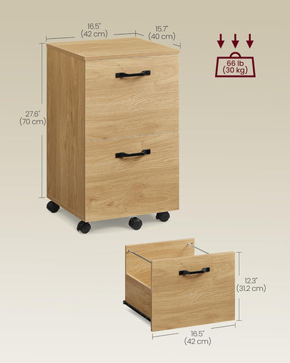 Straw Yellow 2 Drawer Rolling File Cabinet Printer Stand