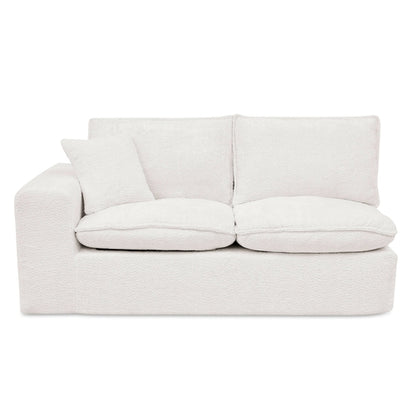 Modern Boucle L-Shaped Sectional Sofa with Two Moveable Ottomans,
