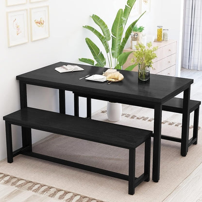 Rectangular Dining Table And Chairs Set Four Modern Wood