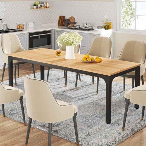 Dining Table for 6-8 People, 78-Inch Large Narrow Long Rectangular