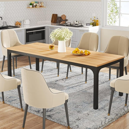 Dining Table for 6-8 People, 78-Inch Large Narrow Long Rectangular