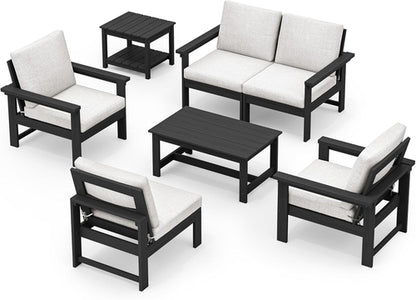HDPE Outdoor Patio Furniture Set 7 Piece All Weather