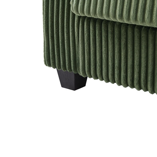 Modern 4-Seater Corduroy Sofa Couch with USB Ports, Hidden Storage and
