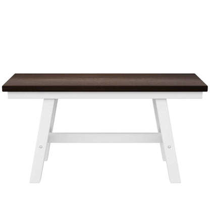 6-Piece Wood Dining Table Set with Long Bench and 4 Dining Chairs,
