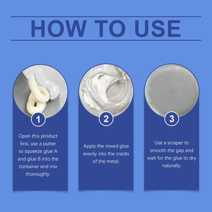Casting Repair Glue, Industrial Grade Casting Adhesive Ab Adhesive Repair Agent Stainless Steel Copper Aluminum Metal Leak Repair
