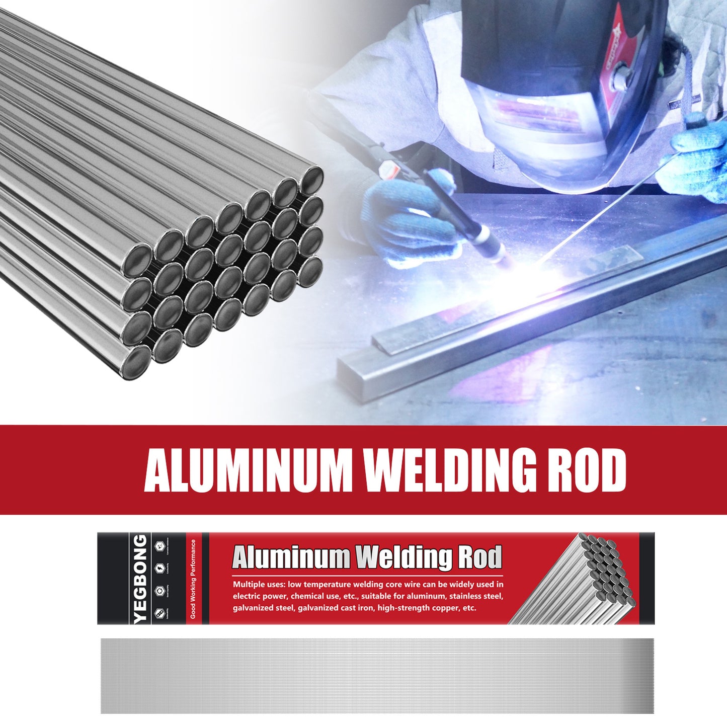 Aluminum Welding Rod, Low Temperature Aluminum Flux-Cored Electrode Welding Gun Repair Stainless Steel Aluminum