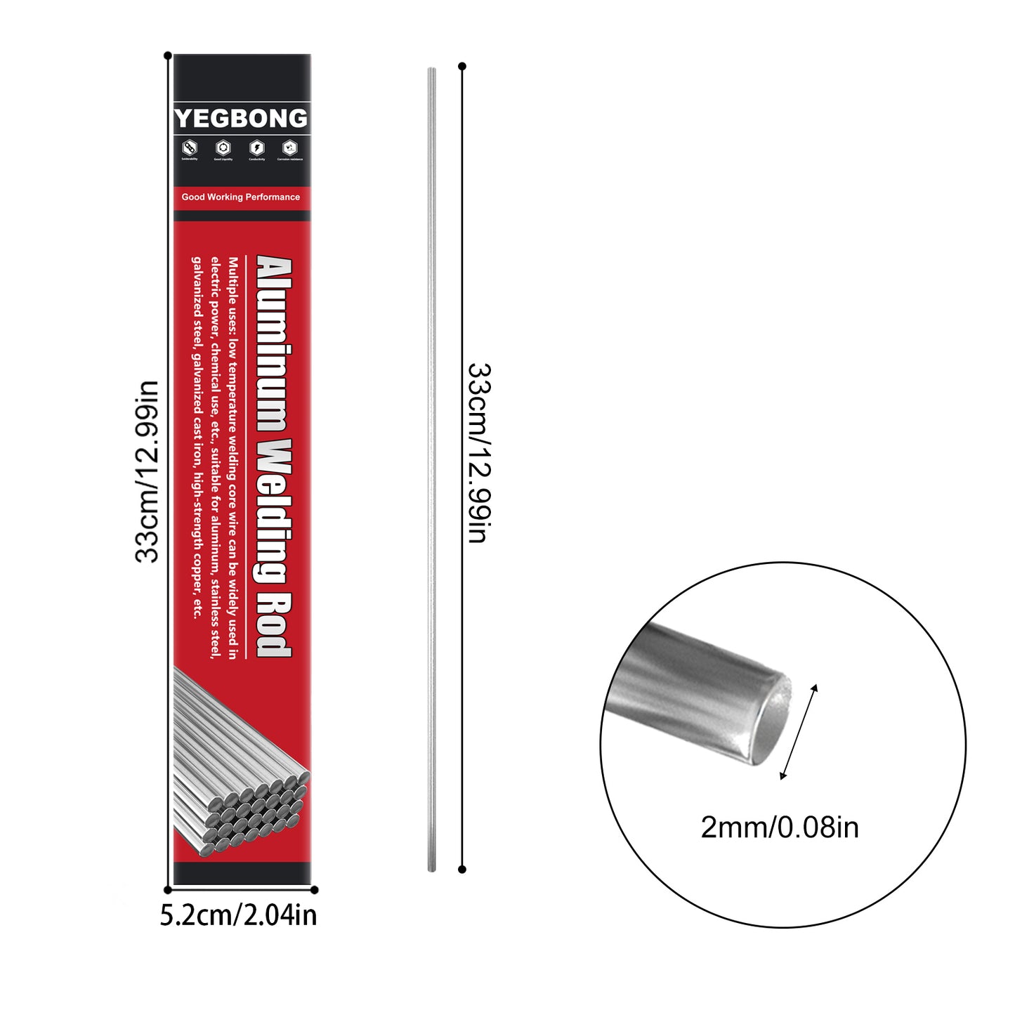 Aluminum Welding Rod, Low Temperature Aluminum Flux-Cored Electrode Welding Gun Repair Stainless Steel Aluminum
