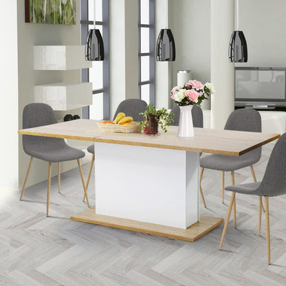Extensible Dining Table for 4-8P, Wooden Top