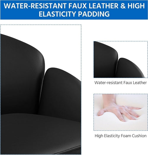 Black Velvet Upholstered Swivel Desk Chair For Office