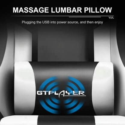 White Gaming Chair With Footrest And Lumbar Support