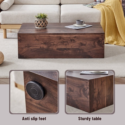 Modern Coffee Table – 39.3" Rectangular Accent Table with Textured
