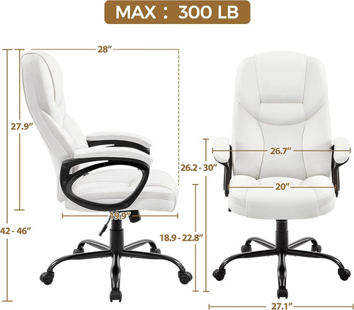 High Back Executive Chair Faux Leather Managerial Chair Ergonomic Task