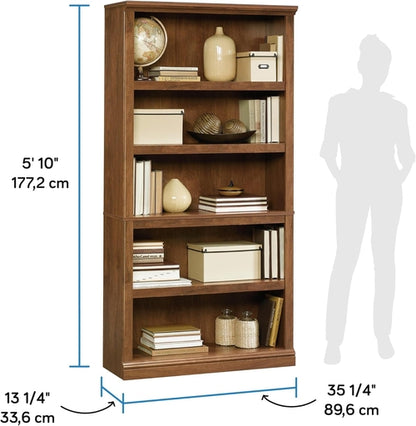 Five Shelf Bookcase In Oiled Oak Finish 35.28 Length 13.23 Width 69.76