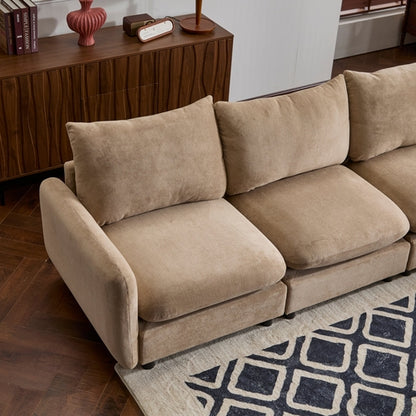 Modular Velvet Sectional Sofa Corner Chair – Convertible Upholstered