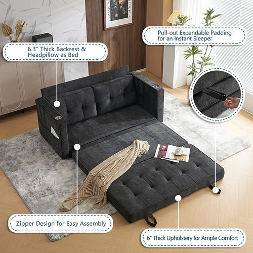 Full Size Futon Sofa Bed Convertible For Living Room