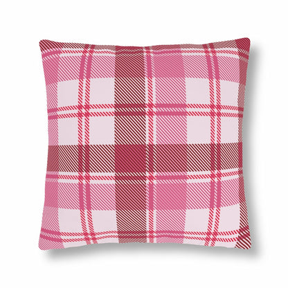 Decorative Indoor/outdoor Pillow - Pink and White Plaid