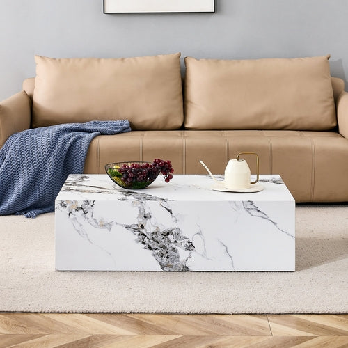 Modern Coffee Table – 39.3" Rectangular Accent Table with Textured