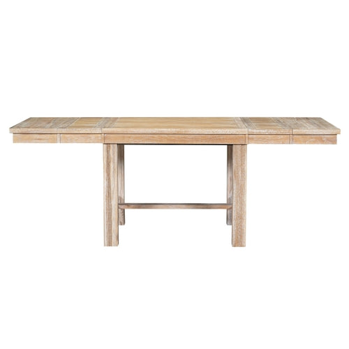 Farmhouse 82inch 6-Piece Extendable Dining Table with Footrest, 4