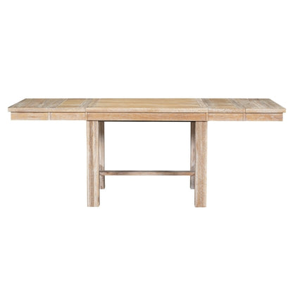 Farmhouse 82inch 6-Piece Extendable Dining Table with Footrest, 4