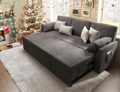 Gray Sectional Sleeper Sofa With Storage Chaise Bed