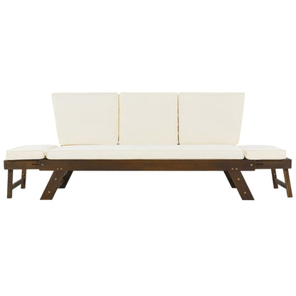 Outdoor Adjustable Patio Wooden Daybed Sofa Chaise Lounge with
