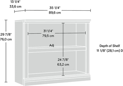 Two Shelf Bookcase Estate Black Finish For Home Office