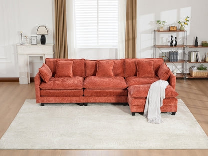 Cloud Sofa Modern Sectional Couch, Double Layer Upholstered Chenille