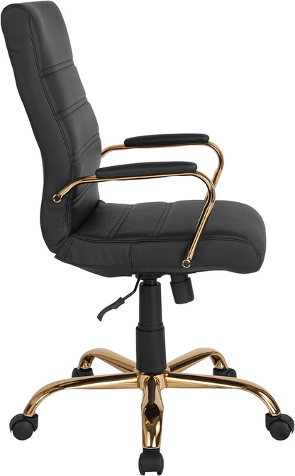 Whitney High-Back Swivel Leathersoft Desk Chair with Padded Seat and