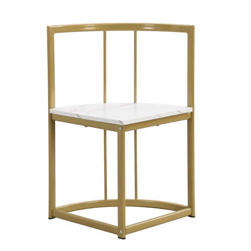 Modern 7-Piece Dining Table Set with Faux Marble Compact 55Inch