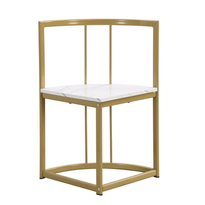 Modern 7-Piece Dining Table Set with Faux Marble Compact 55Inch