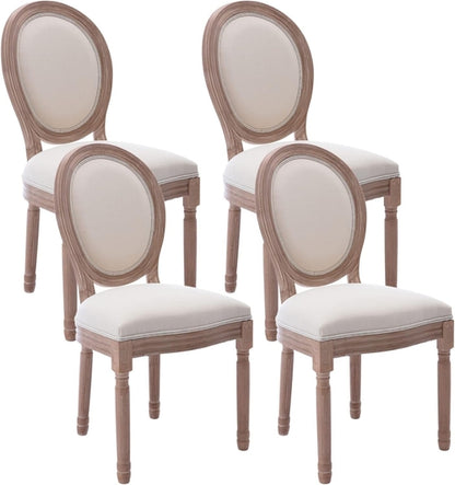 French Country Dining Chairs Set of 4, Vintage Louis Chairs with