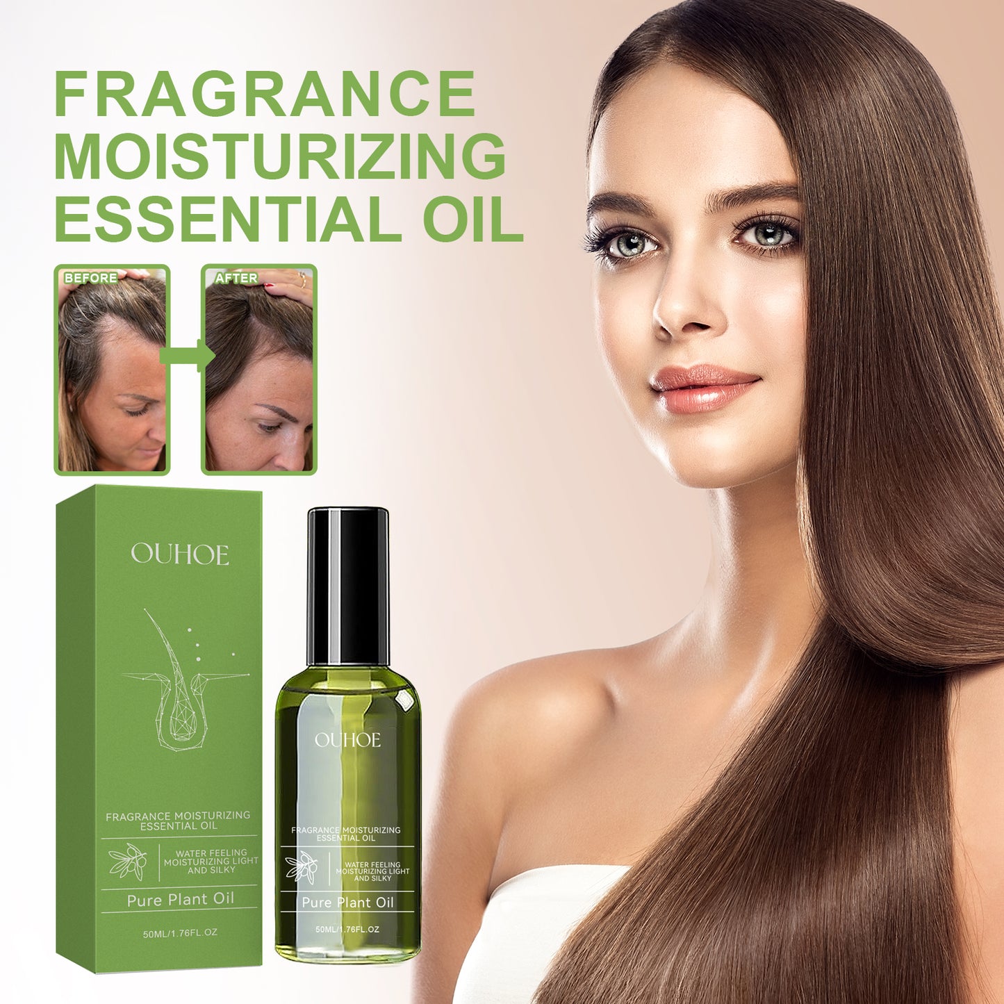 Hair Dense Essential Oil Repair Hair Damage, Strong Hair Thick, Smooth, Moisturizing And Nourishing Anti-Thinning Hair Oil