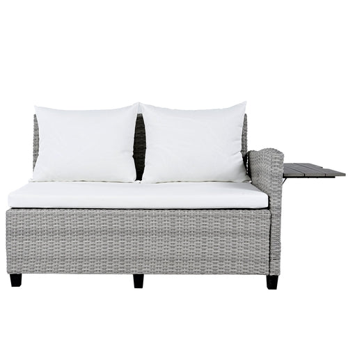 5-Piece Outdoor Patio Rattan Sofa Set, Sectional PE Wicker L-Shaped