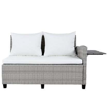 5-Piece Outdoor Patio Rattan Sofa Set, Sectional PE Wicker L-Shaped