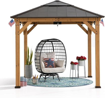 9x9 Cedar Framed Hardtop Gazebo Outdoor Patio Garden Shade