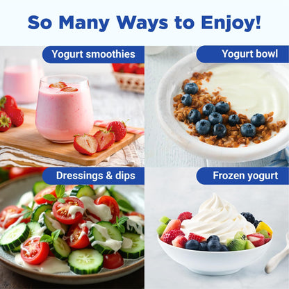 Ultimate Probiotic Yogurt Maker with Adjustable Time & Temperature Control, Make Trillions of Probiotics for Better Gut Health, Two 1-Quart Containers for Larger Batches, ULTIMATE LIFETIME WARRANTY
