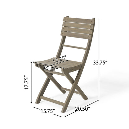 5-Piece Acacia Wood Foldable Outdoor Patio Dining Set