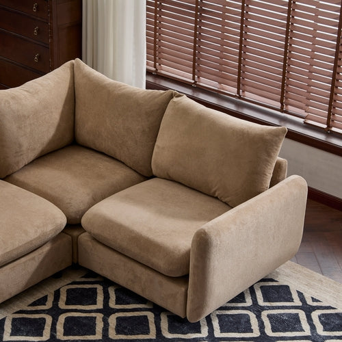 Modular Velvet Sectional Sofa Corner Chair – Convertible Upholstered