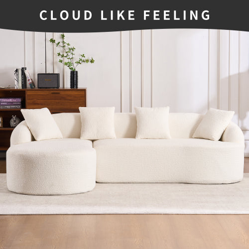 LY-022 GREY COMPRESSION SOFA Combining Chaise Longue With 3-seater,