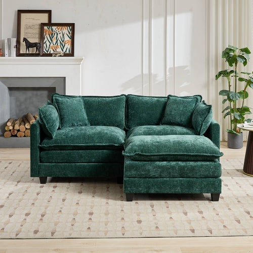 Cloud Sofa Modern Sectional Couch, Comfy Double Layer Upholstered Seat