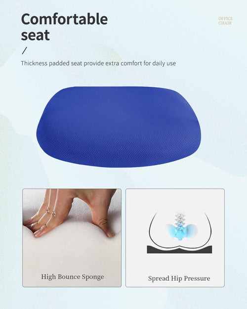 Ergonomic Blue Office Chair With Adjustable Armrests