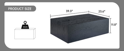 Modern Coffee Table – 39.3" Rectangular Accent Table with Textured