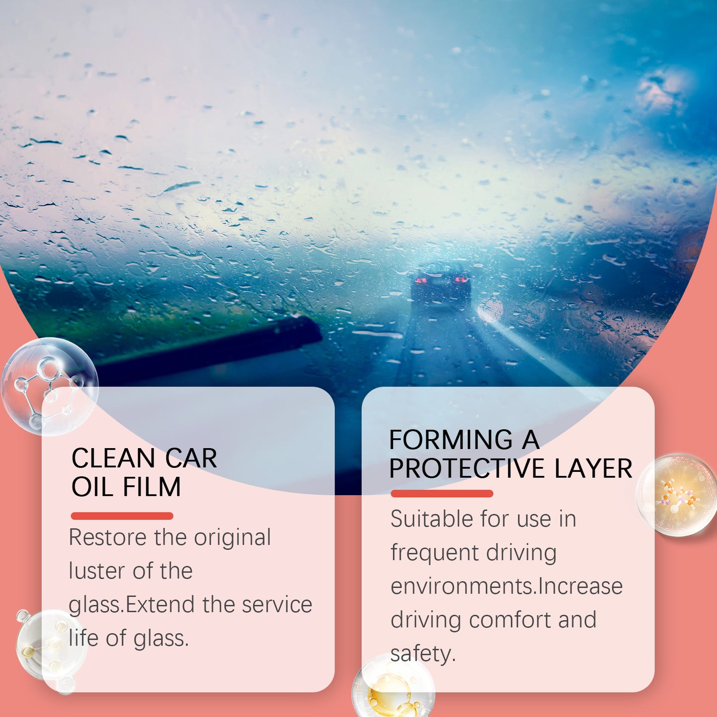 Homonth Automotive Glass Coatings And Oil Film Remover Windshield Cleaner Oil Film Removal Powerful Decontamination