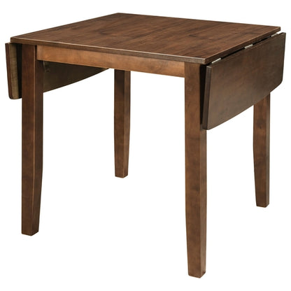 3-Piece Wood Drop Leaf Breakfast Nook Dining Table Set with 2 X-back