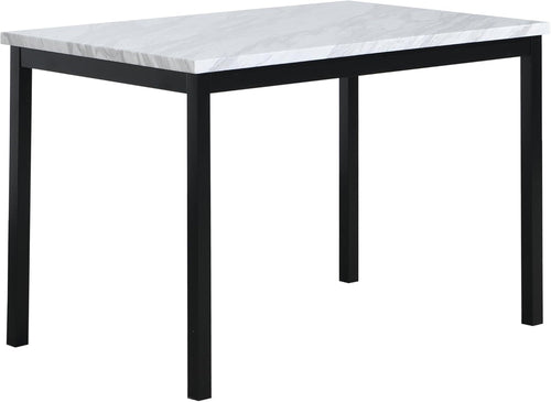 Noyes Metal Dining Table With Laminated Faux Marble Top 45 Inch Off