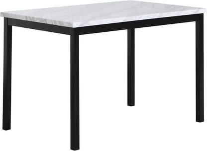 Noyes Metal Dining Table With Laminated Faux Marble Top 45 Inch Off