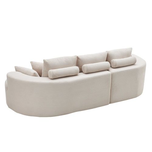 106" Curved Boucle Cloud Sectional Sofa with Chaise Lounge – 2-Piece