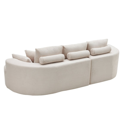 106" Curved Boucle Cloud Sectional Sofa with Chaise Lounge – 2-Piece